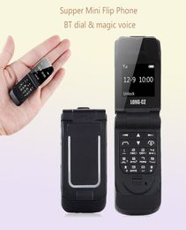 Original LONGCZ J9 066quot Smallest Cell Phones Mini Flip Mobile Phone Wireless Bluetooth Dialer FM Magic Voice Hands Earp1276633