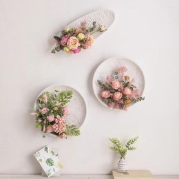 Decorative Flowers Creative Wall Decoration Imitation Flower Dry Hanging Living Room Decor Indoor Small Ornaments Year Gifts