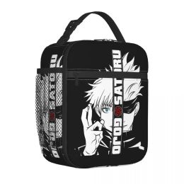 Kaisen Gojo Satoru Insulated Lunch Bags Thermal Lunch Container Anime Portable Lunch Box Tote Food Handbags School