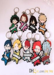 My Hero Academia Manga Keychain PVC Rubber Figures Toys one side Izuku Bakugo Todoroki Tenya Iida Tomura Shigaraki Japanese Cospla9996999