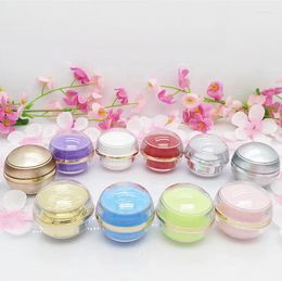 Storage Bottles 100pcs White Pink Green Blue Red Golden And Silver Ball Shape 5g Small Cosmetics Jar Empty Mini Sample Pot Wholesale