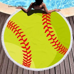 Towel Baseball Round Beach Towels Summer Thick Bath Microfiber Fabric 150cm Size Swimming Travel Sport Adult Kids