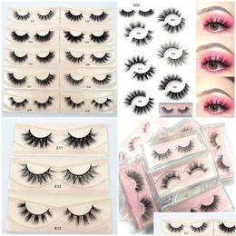 False Eyelashes Mink Lashes 3D 100% Cruelty Natural Lash Handmade Reusable Eeye Makeup E Series Drop Delivery Health Beauty Eyes Dh6Mi