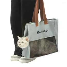 Cat Carriers Pet Canvas Bag Breathable Transporter Puppy Travel Small Portable Y2e1