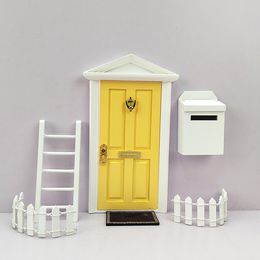 1:12 Mini Exquisite Micro Flips Mailbox Miniature Wooden Dollhouses House Letter Box