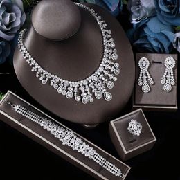 Necklace Earrings Set Saudi Arabia Luxury Crafts Zirconia Tassel Styling Design Nigeria Fashion Bridal Wedding Jewellery Prom Party Decoration