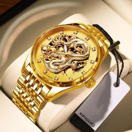 Wristwatches Full Golden Mechanical Sport Design Fashion Watch Mens Watches Top Montre Homme Clock Men Automatic Skeleton