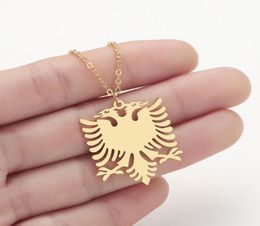Pendant Necklaces WANGAIYAO Stainless Steel Accessories Albanian Eagle Golden Necklace Couple Fashion Personality Item Jewelry5031515