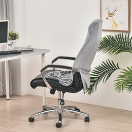 M/L Size Velvet Office Computer Chair Cover Stretch Solid Colour Anti-dirty Plush Seat Cover Rotating Gaming Desk Chair Slipcover
