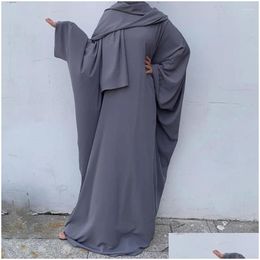 Ethnic Clothing Ramadan Muslim Abaya For Women Batwing One Piece Hijab Prayer Dress Turkey Dubai Kaftan Robe Long Khimar Jilbab Islam Dhuju