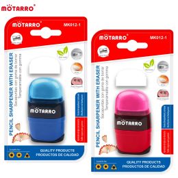 MOTARRO 1Pcs 2 in 1 Blue Red Eraser with Pencil Knife for Pencil Cleaning Stationery School Student Kids Gift Reward