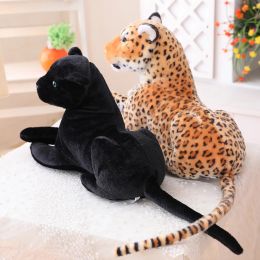 New Style 30-120CM Giant Black Leopard Panther Yellow White Tiger Plush Toys Stuffed Animal Pillow Doll For Children