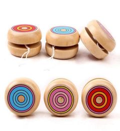 Mix Colour Whole 100 Pcs Kids Magic Yoyo String Round Ball Spin Professional Wooden Toys For The Children3299648