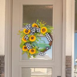 Decorative Flowers Bee Festival Wreath For Front Door Flower Outdoor Indoor Wall