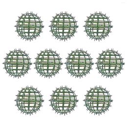 Decorative Flowers 10 Pcs Plastic Floral Ball Rack Plants Outdoors Flower Arrangement Party Holder Wedding Ornament Grass Frame DIY Shelf