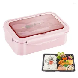 Dinnerware Leak Proof Lunch Box For Adults Microwavable Compartment Meal With Fork And Spoon Boxes Camping Home Kitchen