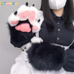 Handmade Cosplay Costume Accessories Furry Cat Claw Gloves Plush Accessories Nail Claw Gloves Cute Anime Bear Paw Fluffy Mitten