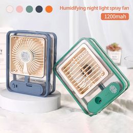 Spray Fan Portable Usb Mini Charging Fan Handheld Silent Air Cooler Office Bedroom Fan Cooling Fan Desktop Fan With Night Light