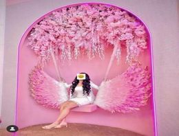 Grand Party Supplies Customised Creative Swings Decorations Large Pink feather Angel Wings Cute Pography Shooting Props9898569