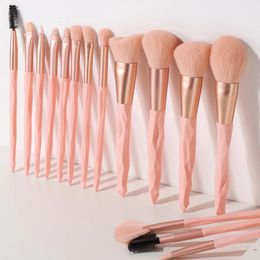 Makeup Brushes KOSMETYKI 15Pcs Rubber Paint Handle High Quality Soft Hair Powder Blush Eye Brush Complete Tools