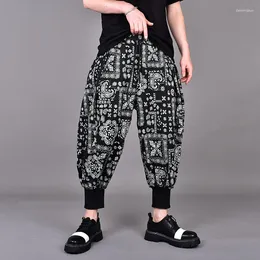 Men's Pants High Street Men Dark Print Loose Feet Harlan Niners Autumn National Flower Trend Yamamoto Style Casual