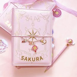 Notebooks Anime Card Captor Sakura Handbook Looseleaf Diary Notebook School Season Cosplay Girly Heart Handbook Set Accessories Girl Gift