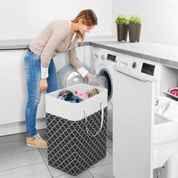 Laundry Bags 75/82L Large Capacity Collapsible Basket With Handles Folding Organizer Waterproof Canvas Hamper-2PCS