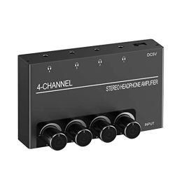 Amplifier 4 Channel Headphone Amplifier Stereo Audio Amp Headphone Splitter With 4 3.5MM Headphone Output And 3.5MM Audio Input