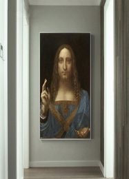 Salvator Mundi Wall Painting On Canvas Da Vinci Famous Paintings Reproductions Wall Pictures For Living Room Decoration Quadro3181222