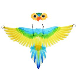 Kids Parrot Wings Cape Costume & Mask Bird Cape Carnival Costume for Masquerade Halloween Carnival Performance Fancy Costume