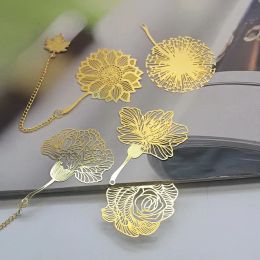 Creative Bookmark Brass Leaf Bookmarks Page Marker Office School Bookmarks For Books Teacher Gift Cute Funny Pendant Jewellery