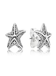 Authentic 925 Sterling Silver Tropical Starfish Stud Earrings Original box for Earring Sets Women Luxury designer earrings3438836