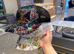 New fashion glittering sequins cap summer breathable yarn baseball caps hats for women lady girls youth2155723
