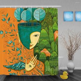 Shower Curtains Mother Nature With Animals Trees Flowers And Mountains Goddess Of Summer Home Decorative Polyester