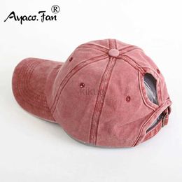 Visors Ball Caps Women Hollow Out Ponytail Baseball Cap Washing Hats Denim Hunting Sunhat Cotton Outdoor Sports Simple Vintag Visor Casual Cap 240412