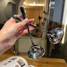 Spoons Household Drinking Spoon High Quality Stainless Steel Deepen And Thicken Kitchen Bar Supplies Small Mirror Reflection