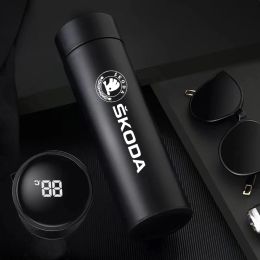 Thermoses Water Bottle Portable Travel Mug with Smart for Skoda Octavia FABIA KAMIQ KAROQ KODIAQ RAPID SCALA SUPERB VRS