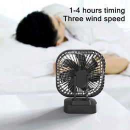 Electric Fans Mini USB Fan Rechargeable Battery Fan with Timer Strong Wind 3 Speed 7 Fan Leaf Desktop Portable Quiet Office Camping Outdoor