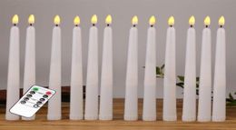 Candles 12pcs Yellow Flickering Remote LED CandlesPlastic Flameless Taper Candlesbougie For Dinner Party Decoration1874158