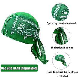 Breathable Quick Dry Bandana Pirate Cap Helmet Liner Cooling Bicycle Headscarf Cycling Hat Headband for Men Women