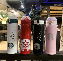 Tide Brand Water Bottles New 2022 Butterfly Insulation Cup Classic Pattern NS Korean Version Large-capacity Stainless Steel Cup9236454