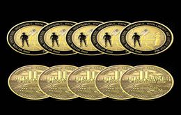 5PCS Craft Honoring Remembering September 11 Attacks Bronze Plated Challenge Coins Collectible Original Souvenirs Gifts9097551