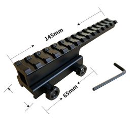 Rear extension and height increase bracket guide rail 21mm bracket 14 slot all metal Aluminium alloy sight accessory