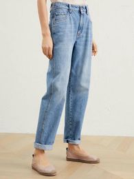 Women's Jeans Cotton Casual Fashion High Waist Blue Pencil Pants Advanced Sense Slim Fit Trousers Skinny B C