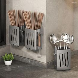 Kitchen Storage Black Drain Chopsticks Basket Wall Mounted Plastic Cage Anti-mold Efficient Drainage Tube Box