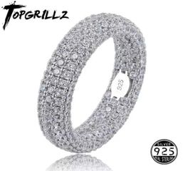 Quality 925 Sterling Silver Stamp Ring Full Iced Out Cubic Zirconia Mens Women Engagement Rings Charm Jewelry For Gifts Y07234974275