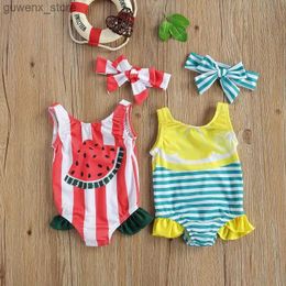 One-Pieces Breathable Little Girls One-piece Swimsuit Summer Children Cute Flamingo/Tie-dye Printing Fly Sleeve Swimwear for Vacation Y240412