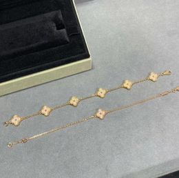 Luxury VA brand Designer pendant Necklaces 18K Gold cross chain mini clover 4 Leaf 6 Flower choker shining diamond crystal cz zirc4431013