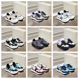 2024 top Luxury Multi material patchwork of cowhide with contrasting Colours mens women thick soled lace up black blue sports fashionable and versatile casual shoes