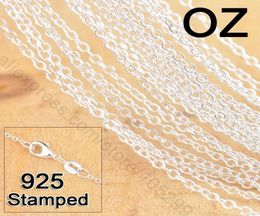 50Pcs 18 20 22 Inch 925 Sterling Silver Jewellery Link Rolo Chains Necklace With Lobster Clasps Women Jewlery Factory Stock4922655